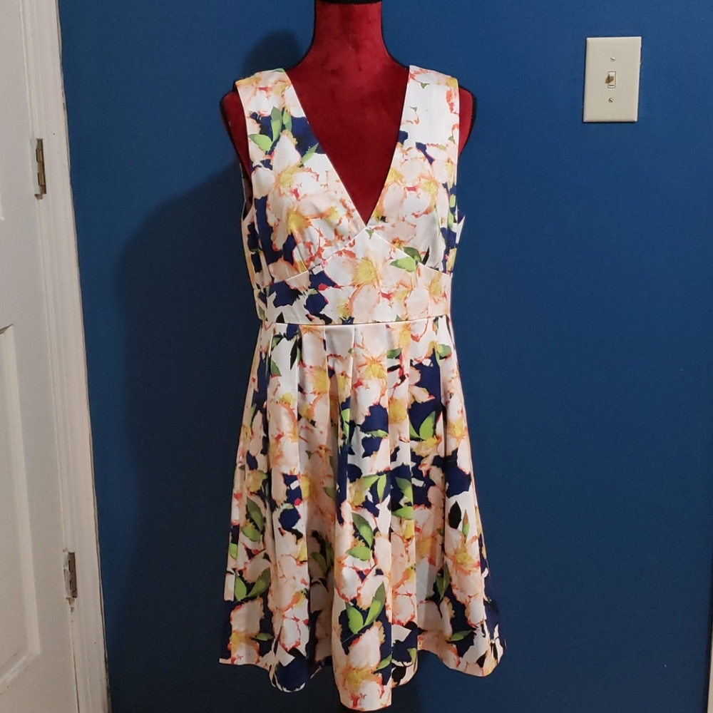 NWT J. Crew Blue & White Floral Dress Size 12